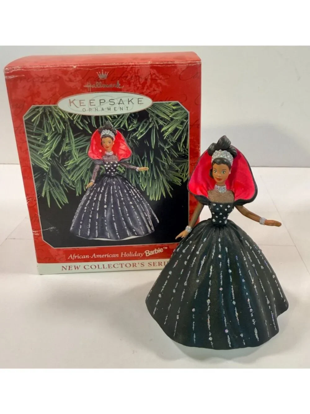 Hallmark Keepsake 1998 African-American Holiday Barbie Christmas Ornament